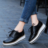 Lace-up Flats Shoes Sports British Style - WOMONA.COM