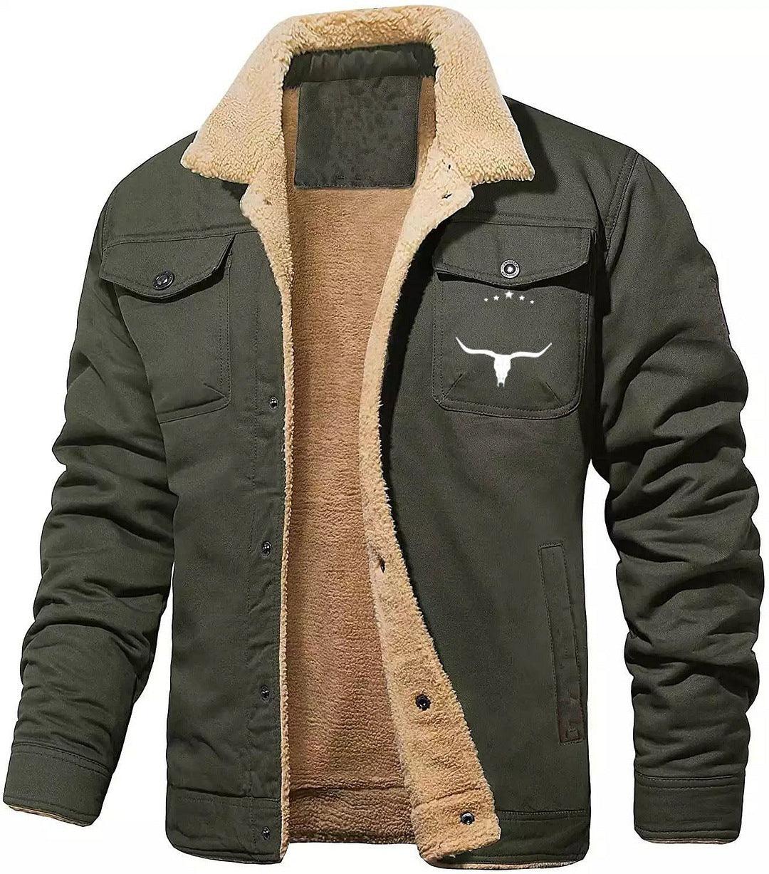 Men's Jacket Fleece-lined Cotton Workwear Casual Jacket Men's - WOMONA.COM