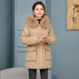 Waist Slimming Elegant Parka Cotton-padded Coat