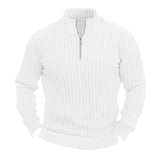 Leisure Pullover Men's Sweater Solid Color Stand Collar Long Sleeve