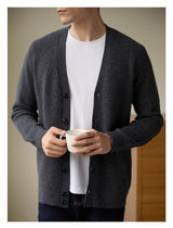 Wool Warm Cardigan Knitted Coat V-neck Casual American Men's Clothing Autumn And Winter