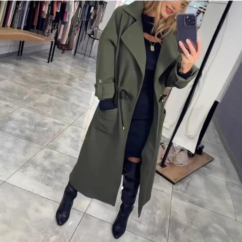 Comfortable Extended Waist Trimming Trench Coat