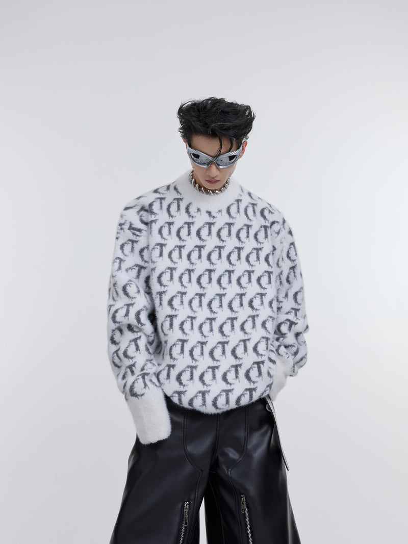 Loose Deconstructed Crew-neck Knit Sweater - WOMONA.COM