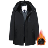 Men's Coat Winter Thick Cotton Clothing Removable Hat - WOMONA.COM