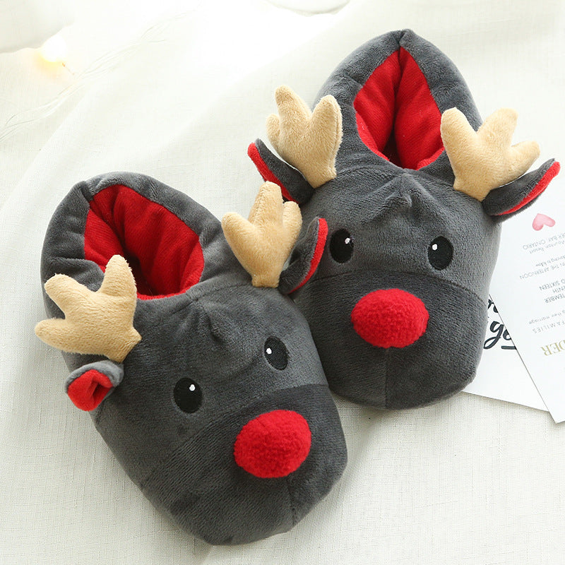 Christmas Shoes Cute Elk Home Slippers - WOMONA.COM