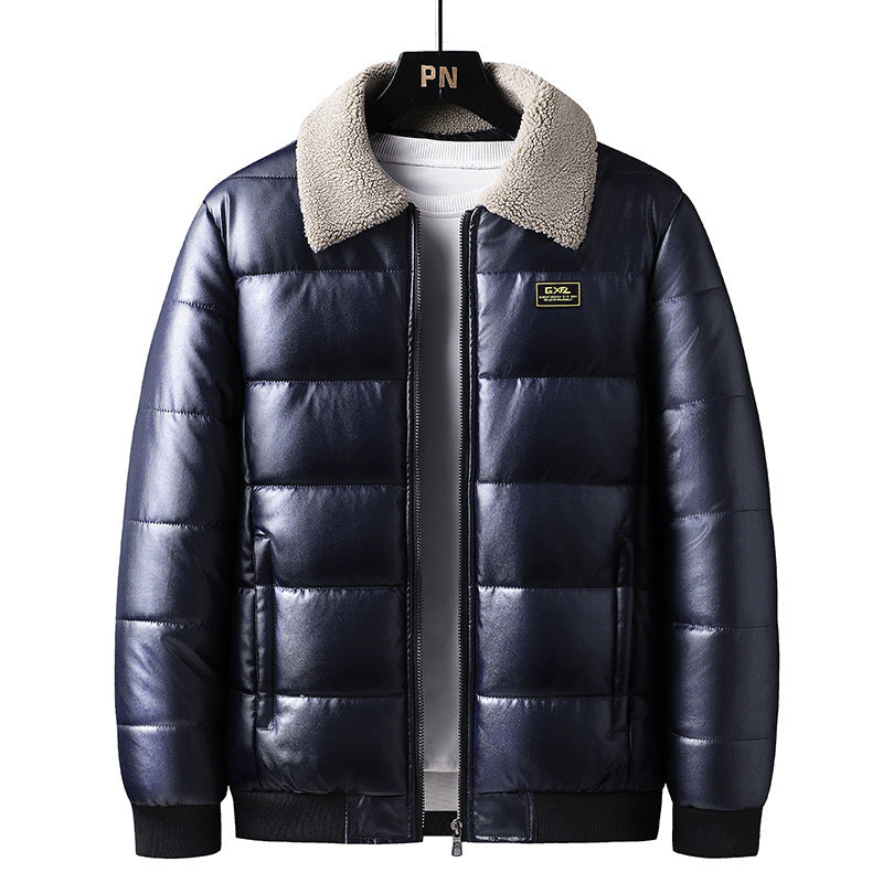 Lapel Collar Trendy Men's Winter Jacket Thickened - WOMONA.COM