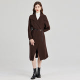 Large Twist Lapel Sweater Coat With Belt