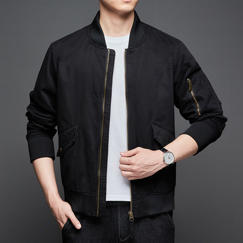Men's Loose Cotton Stand Collar Jacket - WOMONA.COM