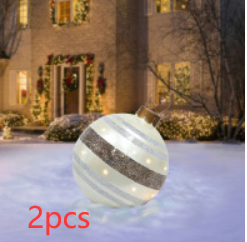 Christmas Ornament Ball Outdoor Pvc 60CM Inflatable Decorated Ball - WOMONA.COM