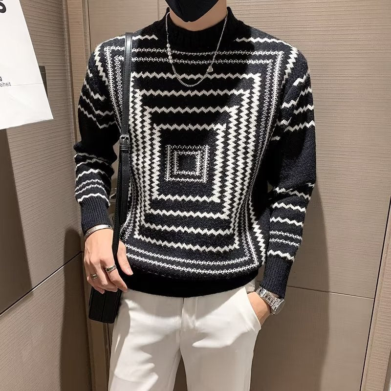 Striped Sweater For Men Spring And Autumn - WOMONA.COM