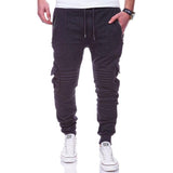 Sports Pants Striped Pleated Casual Men - WOMONA.COM