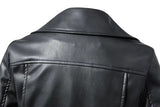 Short Slim High Waist Motorcycle Leather Jacket - WOMONA.COM