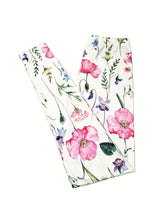 Flower Print Elastic Waist Hip Raise Skinny Casual Leggings