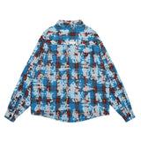 Distressed Tie-dyed Plaid Shirt Jacket For Men - WOMONA.COM