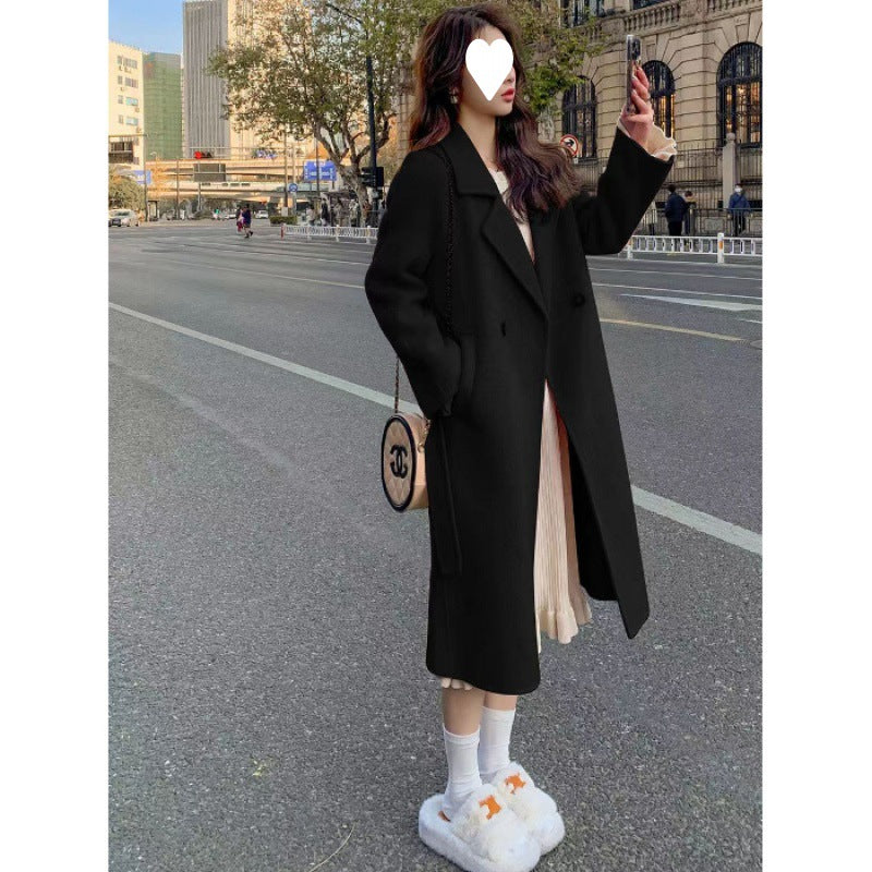 Women's Double-Breasted Belted Wool-Blend Coat – alternate product view 3