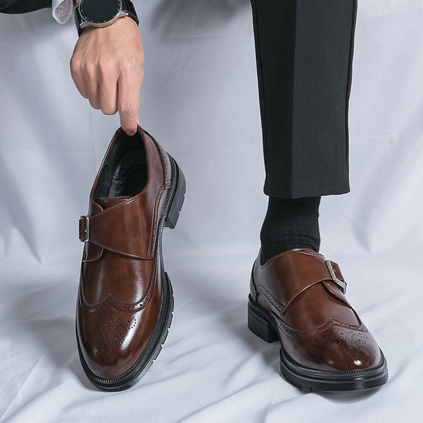 Zapatos de cuero para jóvenes, transpirables, de un pedal, para hombre, estilo informal de negocios