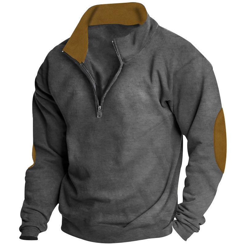 Casual Multicolor Stand Collar Long Sleeve Sweater - WOMONA.COM