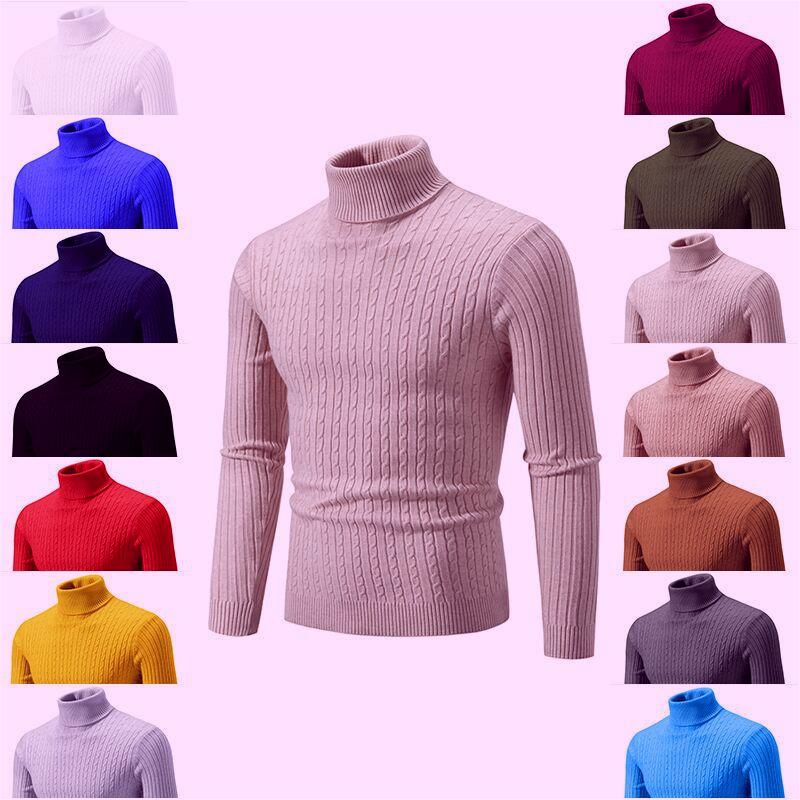 Pullover High Collar Casual Sweater Men - WOMONA.COM