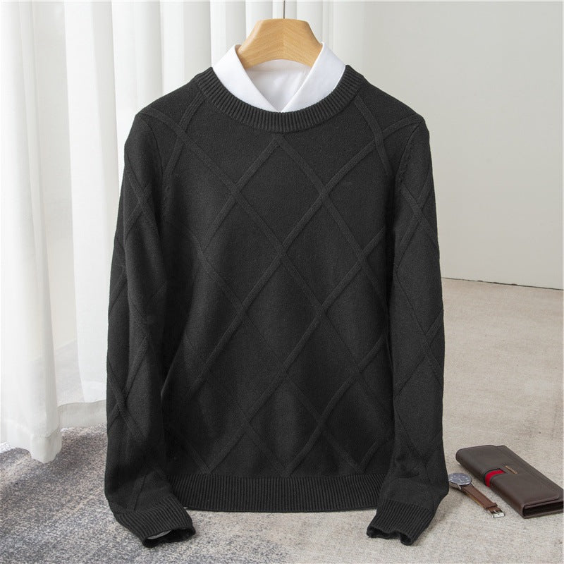 Fashion Woolen Sweater Men's Solid Color - WOMONA.COM