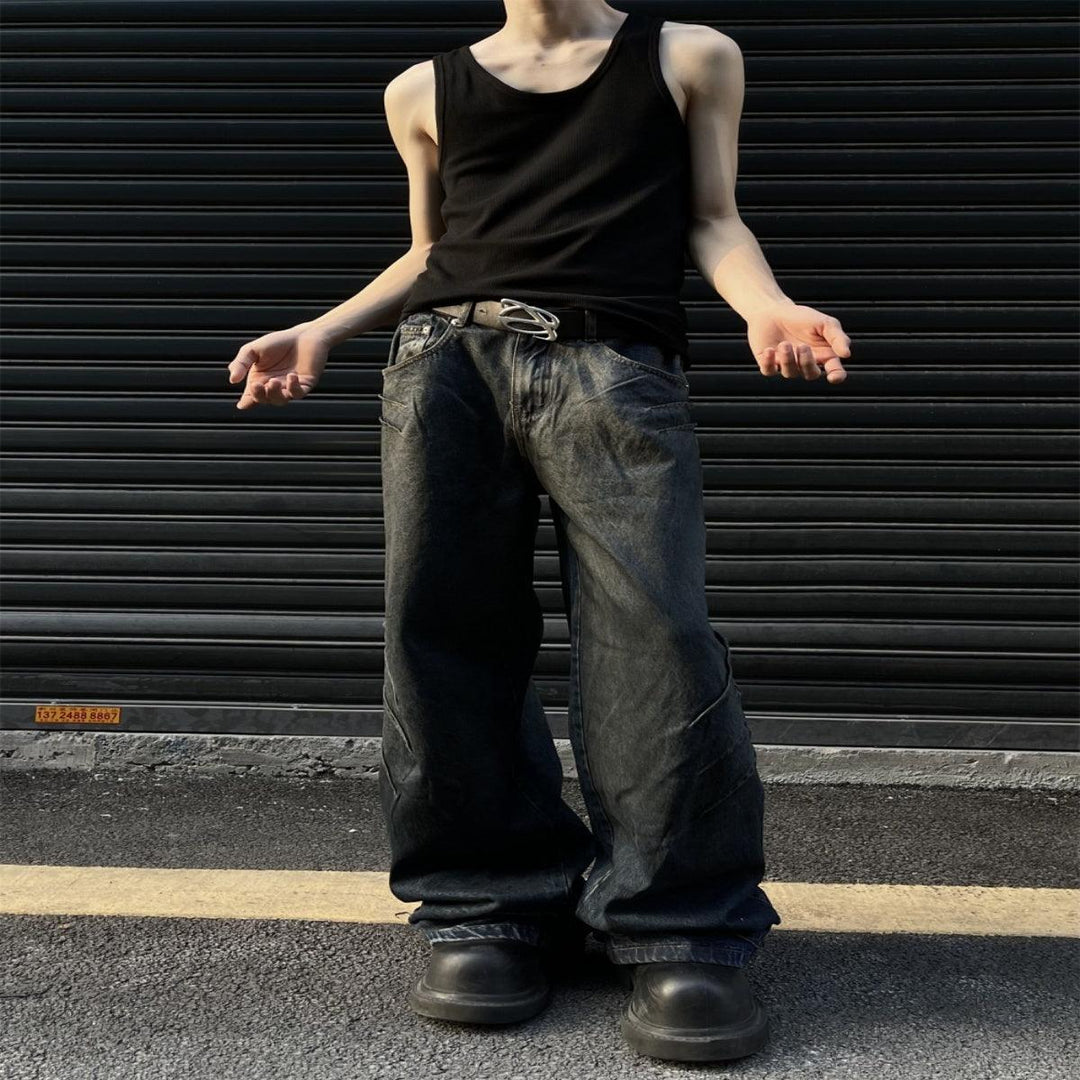 Slightly Flared Jeans Men's Slippers Floor Pants - WOMONA.COM