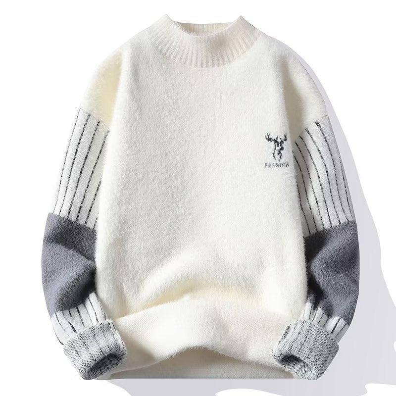 Fleece-lined Half Turtleneck Sweater - WOMONA.COM