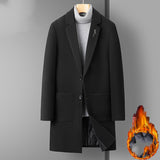 Men's Mid Length Thick Woolen Coat - WOMONA.COM