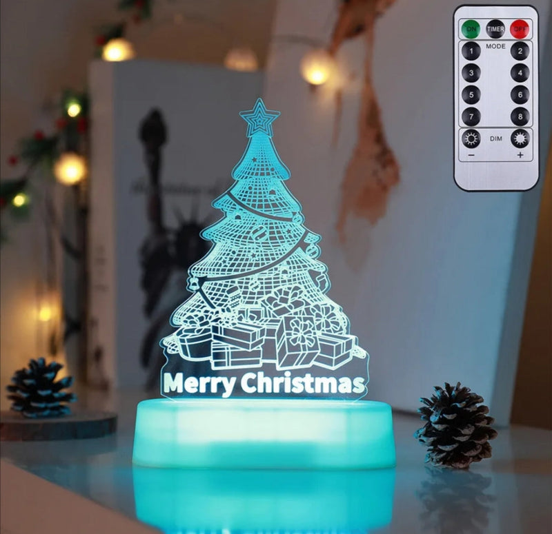 Christmas Decoration 3D Lamp Acrylic LED Night - WOMONA.COM