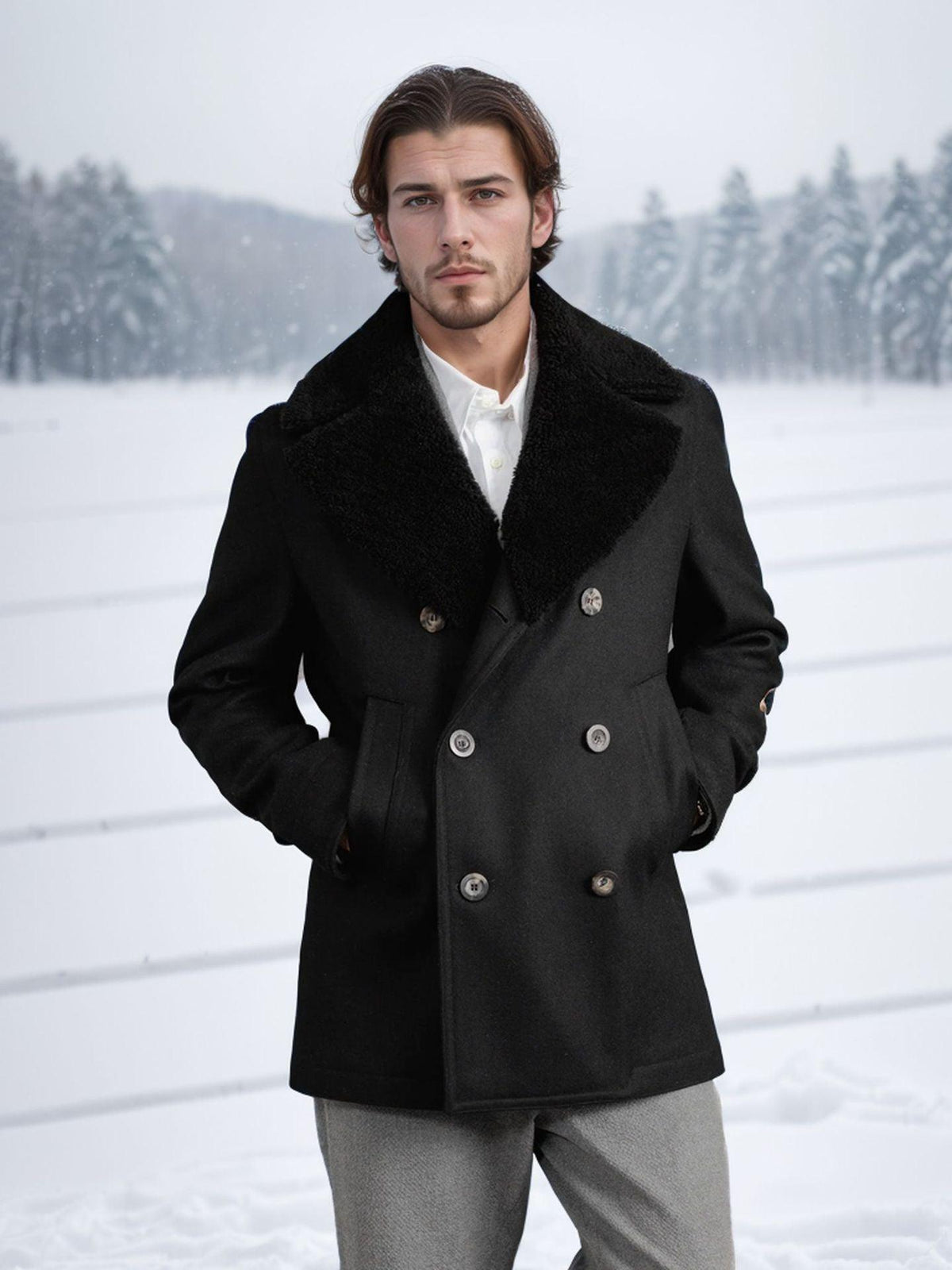 double breasted cotton cashmere jacket - WOMONA.COM