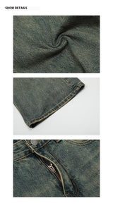 Retro Distressed Wide-leg Jeans For Men - WOMONA.COM