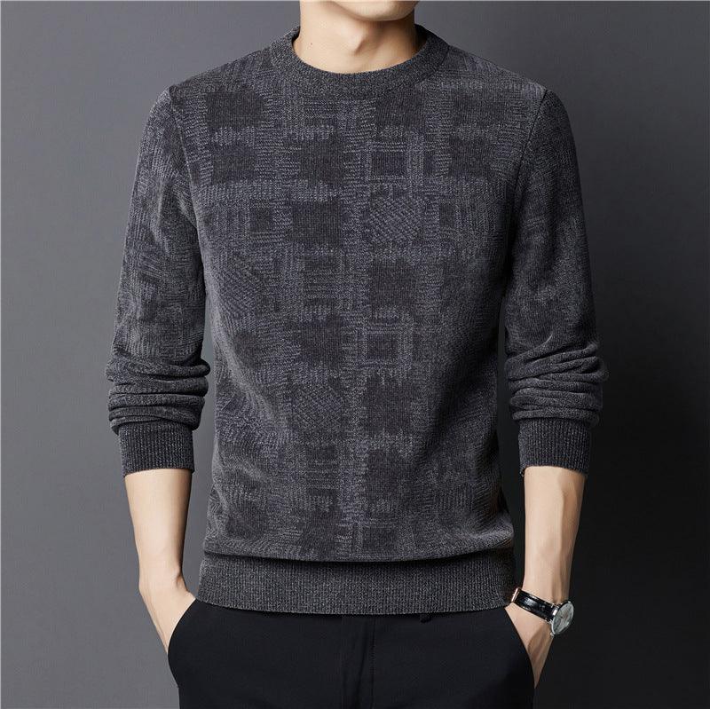 Winter Fleece-lined Chenille Sweater For Men - WOMONA.COM