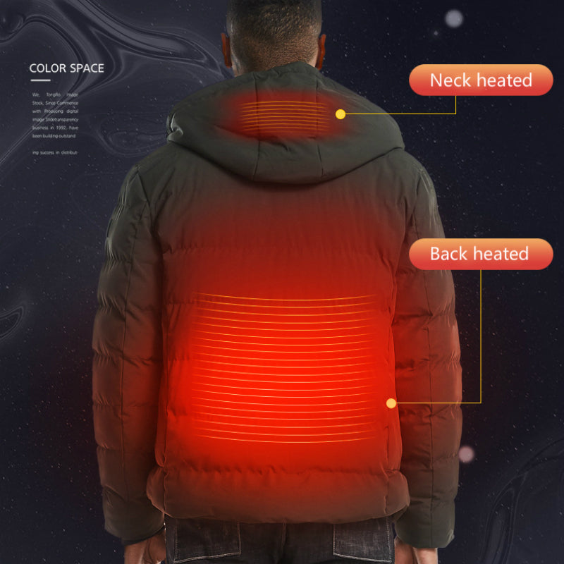 New Men Women Cotton Coat USB Smart Electric Heated Jackets Winter - WOMONA.COM