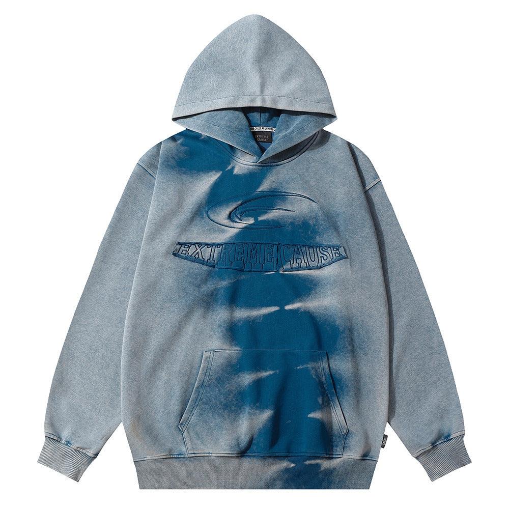 Tie-dyed Contrast Color Printed Hoodie Men's Autumn - WOMONA.COM