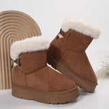 New Bow-knot Snow Boots Winter Plus Velvet Warm - WOMONA.COM