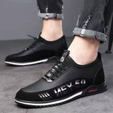 Letter Print Sneakers Men No Tie Outdoor Running Sports Shoes - WOMONA.COM