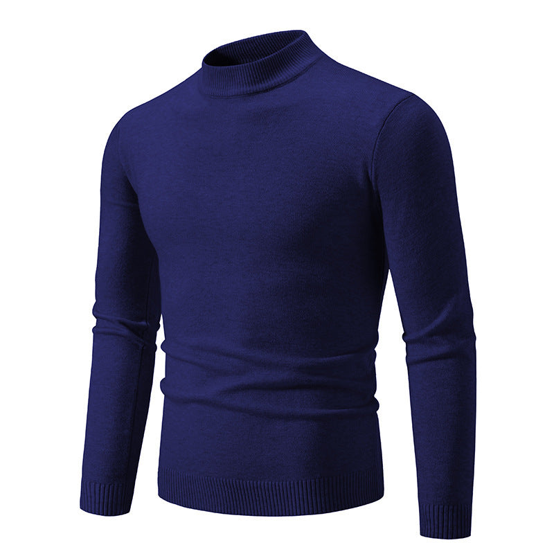 Round Neck Sweater Men's Winter Solid Color Slim Fit