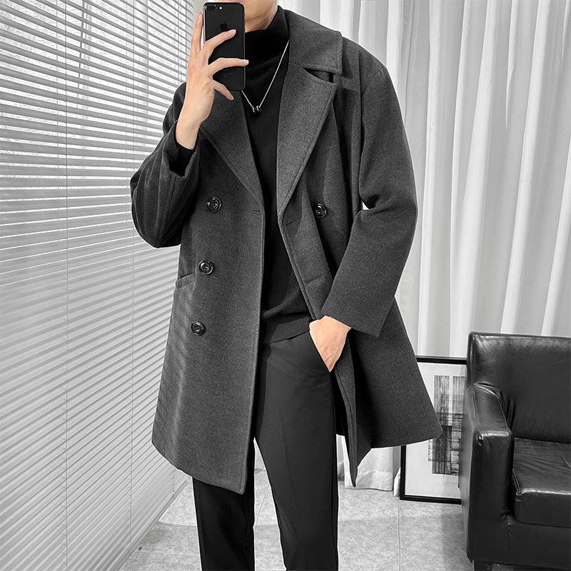 Men's Mid-Length British Cotton Trench Coat