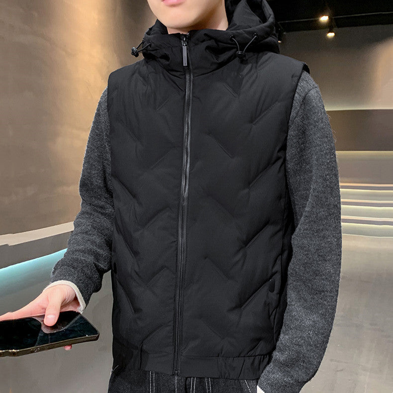 Down Vest Men's Jacket Fleece Warm And Fashionable - WOMONA.COM