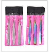 Stainless Steel Eyelash Tweezers Eyelash Curler 3-piece Set - WOMONA.COM