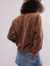 Casual Suede Zipped Jacket