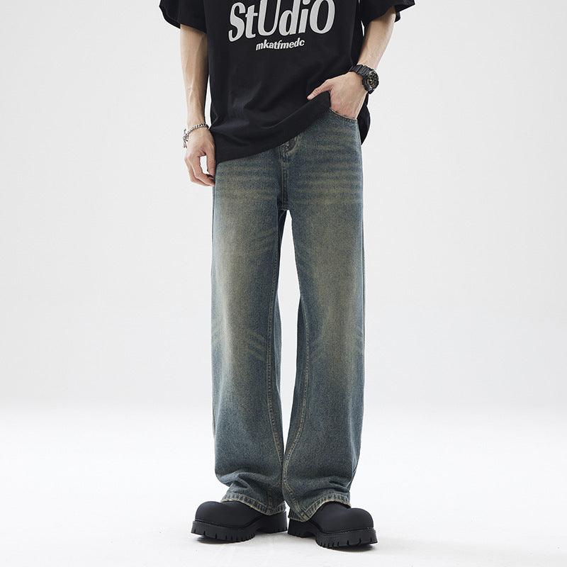 Washed Distressed Loose Jeans For Men - WOMONA.COM