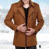 Men's Woolen Coat Mid-length Korean Style - WOMONA.COM