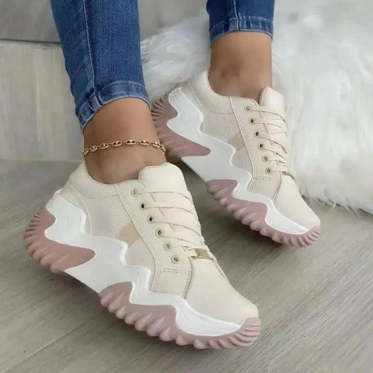Thick Soled Serrated Daddy Shoes - WOMONA.COM