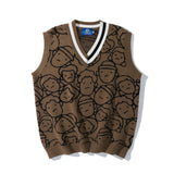 Couple Printing Sleeveless Sweater Men - WOMONA.COM