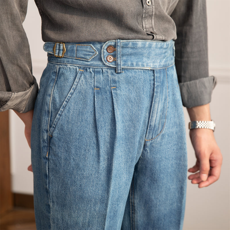 Vintage High-waisted Straight Leg Jeans For Men - WOMONA.COM