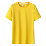 Men Short Sleeved Round Neck Solid Color Clothes - WOMONA.COM