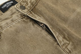 Fashion Waste Soil Pleated Cargo Jeans Men - WOMONA.COM