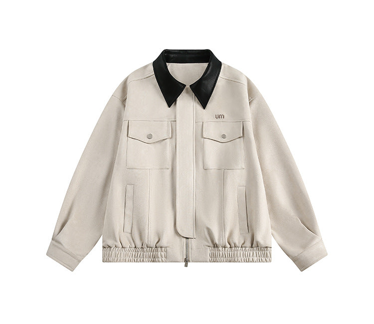 Men's Relaxed Patch-Pocket Workwear Jacket, Apricot - product view 3