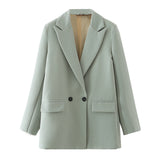 Women's Multicolor Double Breasted Coat Suit - WOMONA.COM