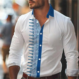 Men's Casual 3D Irregular Pattern Printed Shirt - WOMONA.COM