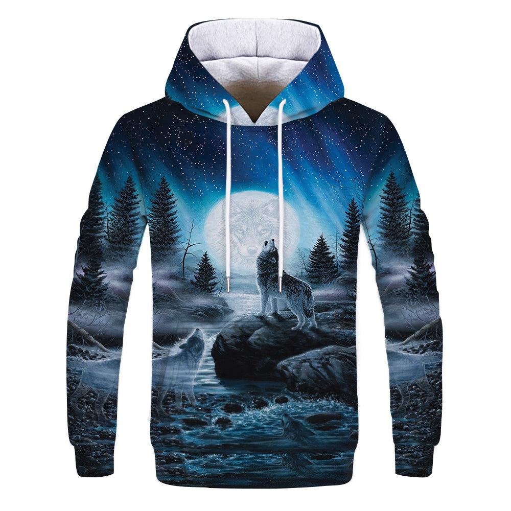 Fall Pullover Hoodie Pitbull Pattern Casual Top - WOMONA.COM